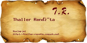 Thaller Renáta névjegykártya